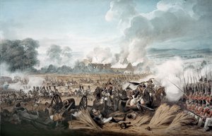 Attacco alle piazze britanniche da parte della cavalleria francese alla battaglia di Waterloo, 1815